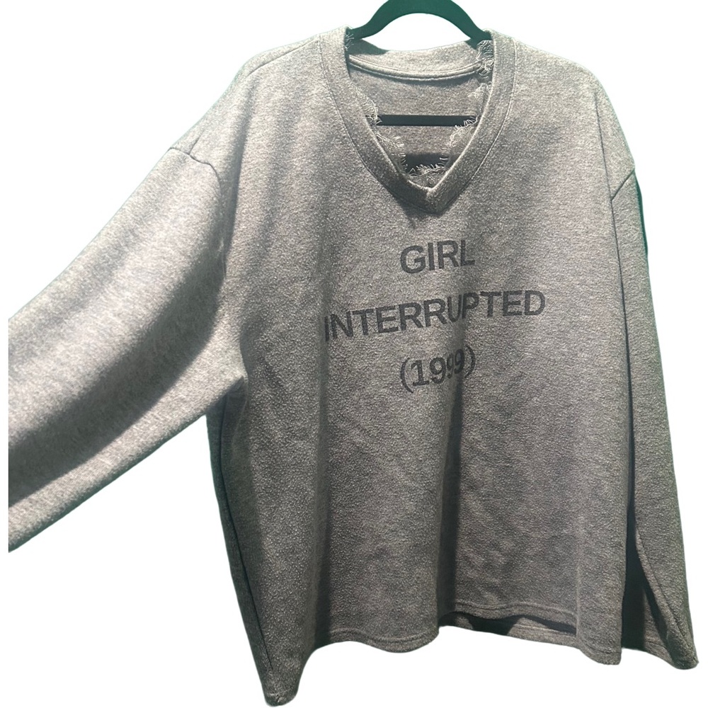 Gray V-Neck Sweater - Picture 2 of 11
